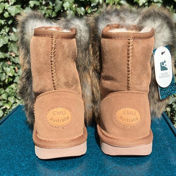 NIB EMU Australia stinger mini Lava Chestnut Sheepskin Boots warm slip on - Picture 4 of 9